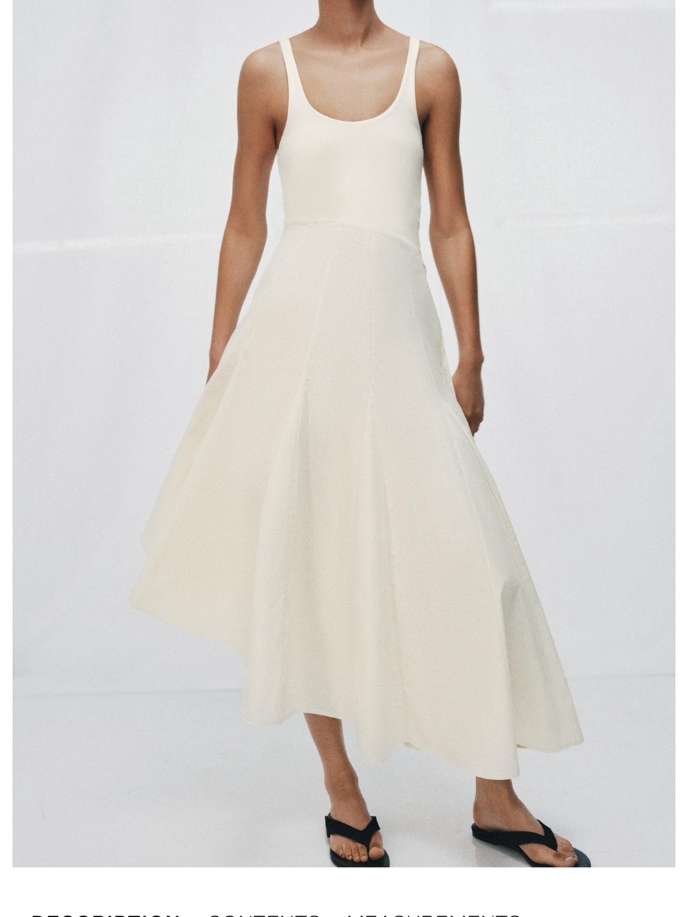 Zara Cream Scoop Neck Maxi Dress